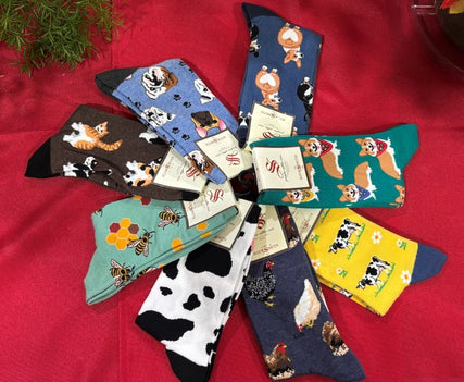 cozy socks with farmyard flair