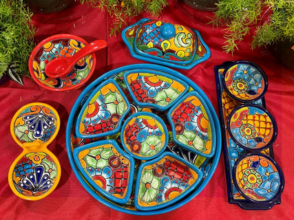 gather in style with talavera serving dishes