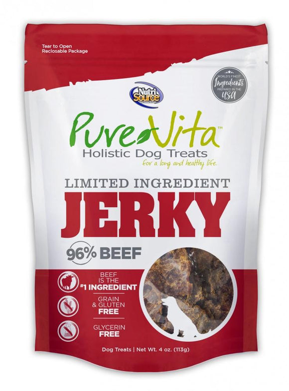 PureVita Limited Ingredient 96% Beef Jerky Holistic Dog Treats