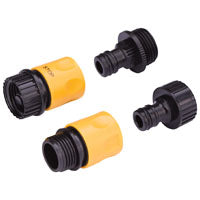 Landscapers Select Garden Hose Connector Set, Yellow and Black 3/4"
