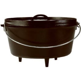 Camping Dutch Oven, With Feet, Seasoned Cast Iron, 8-Qts.