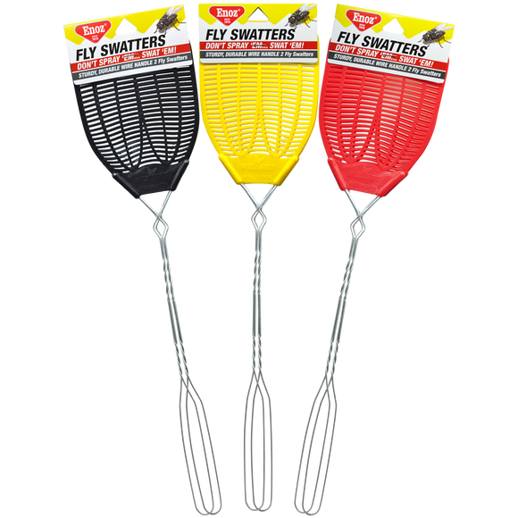 Willert Home Products Enoz Fly Swatter Wire Handled Plastic Assorted Colors